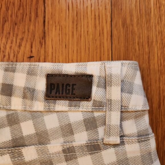 Paige Verdugo Ankle Midrise Skinny Stretch Jeans Grey and White Gingham, Sz 29 - Picture 7 of 10